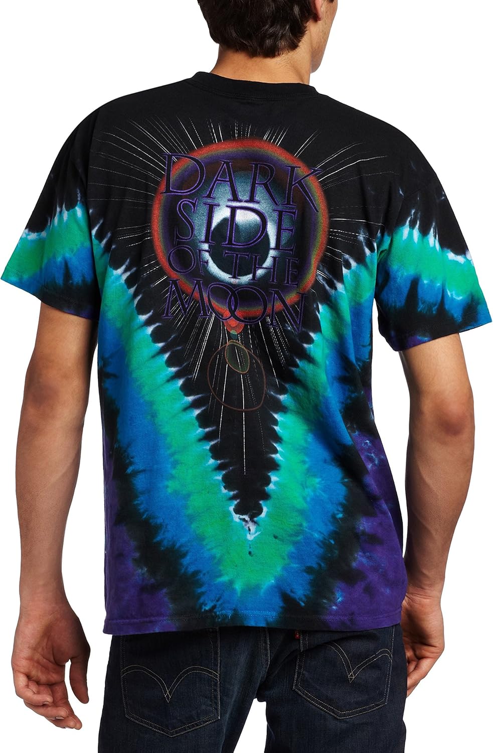 Liquid Blue Men's Pink Floyd Dark Side V-Dye T-Shirt - Image 2
