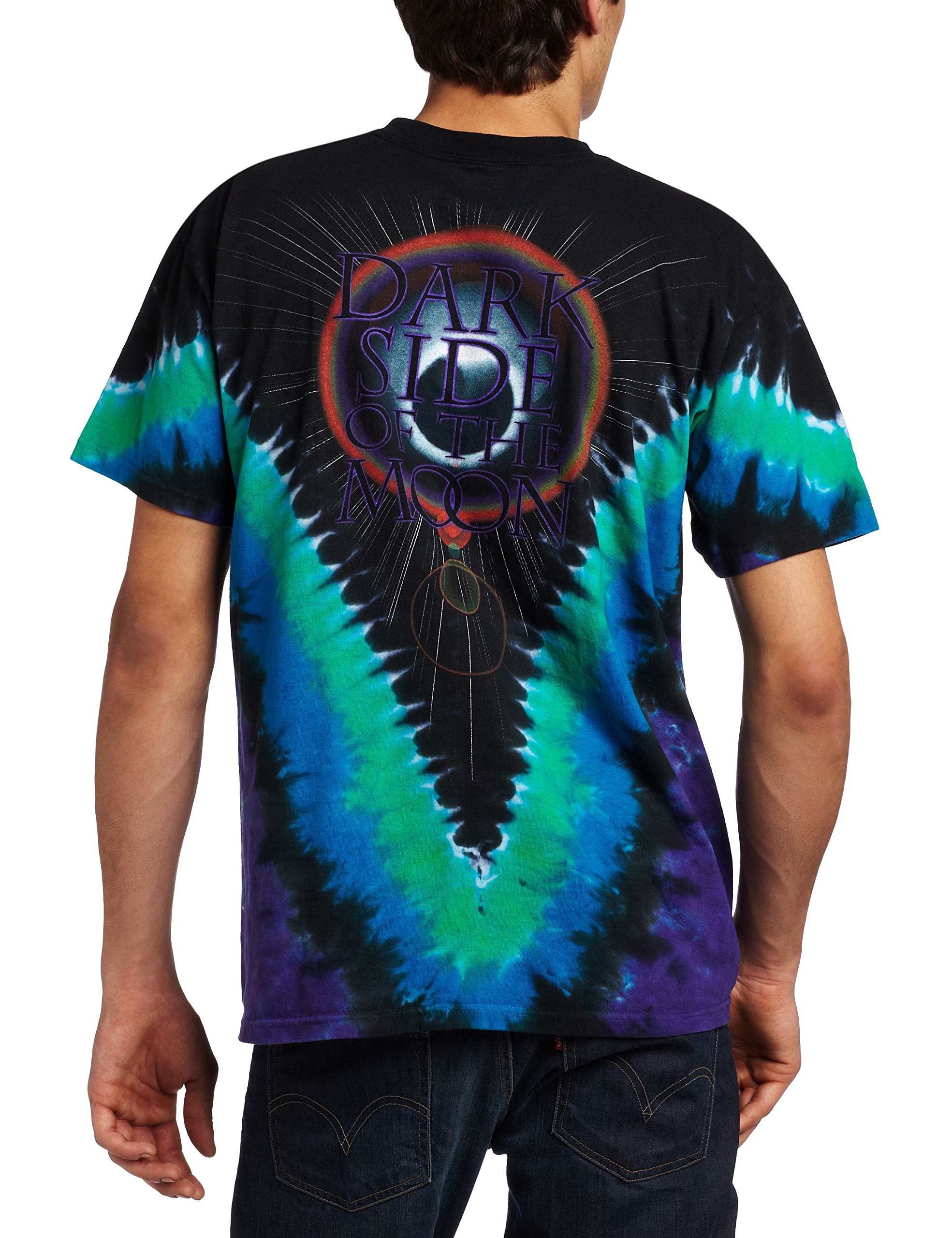Liquid Blue Playera con Tinte en V para Hombre Pink Floyd Dark Side - Multi - Medium