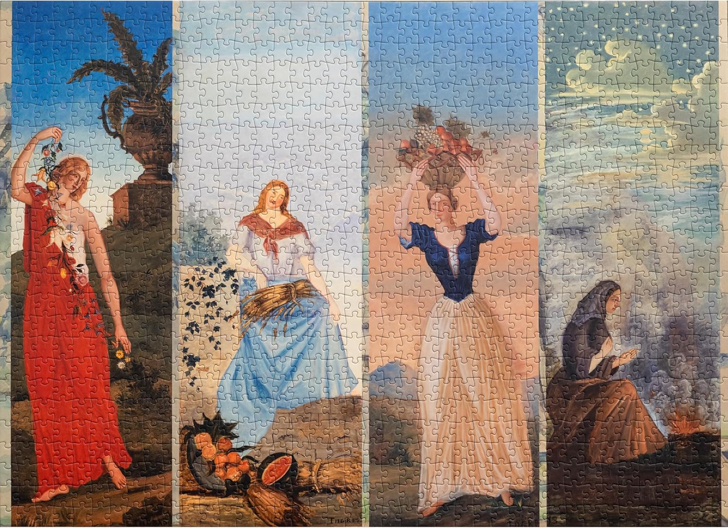 Paul Cezanne's Four Seasons, Premium 1000 Piece Jigsaw Puzzle for Adults, Glare-Free, Soft-Touch Puzzles, Made in USA, Puzzle Lovers Gift Ideas, 26.6" x 19.25"