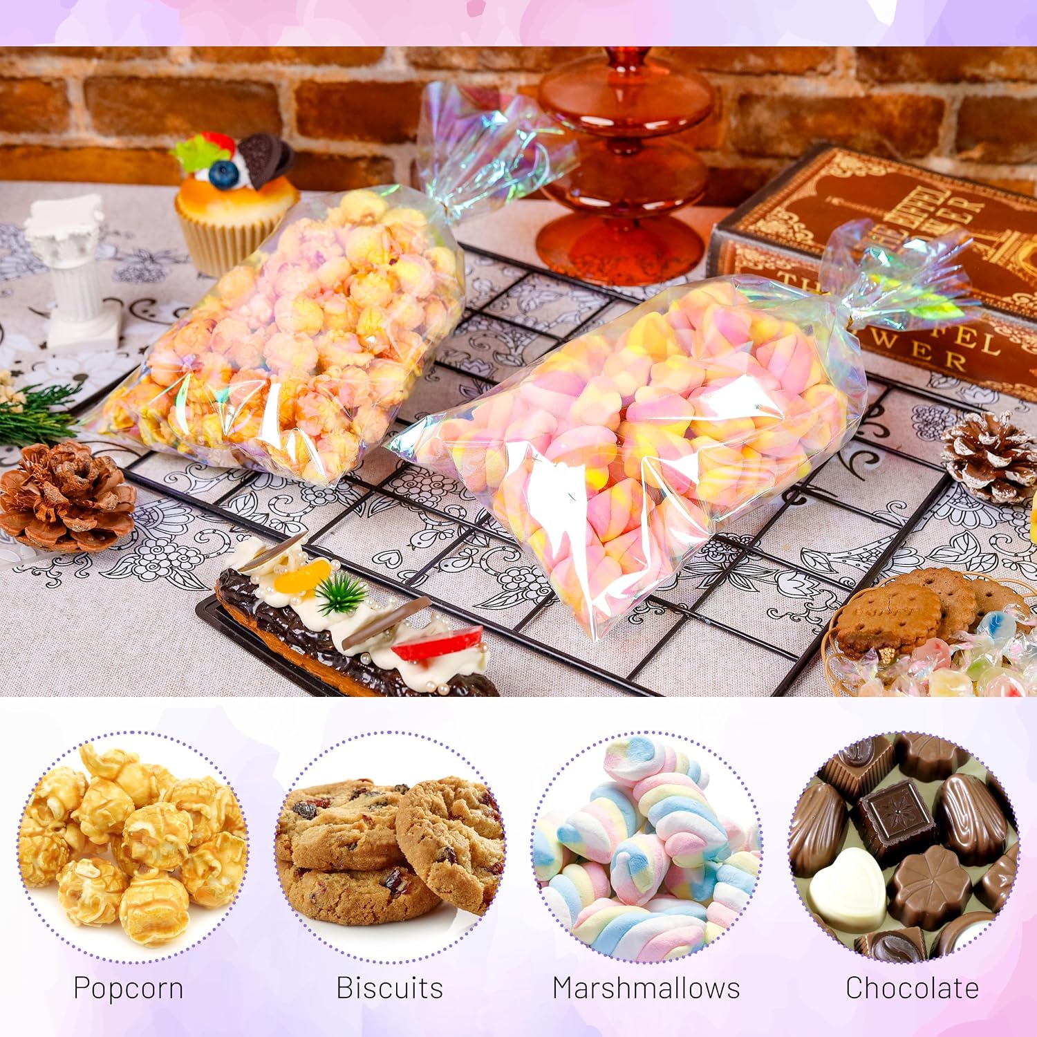 NPLUX Trick or Treat Goodie Bags, 100 Pack 6x12 in for Parties image 5