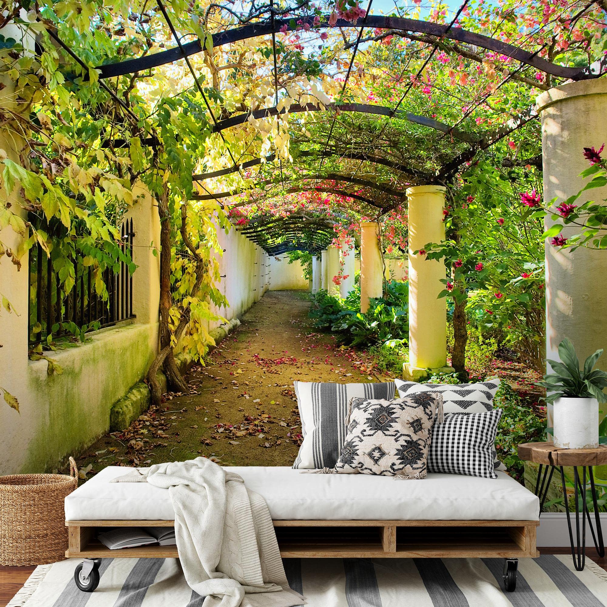 Runa Art Carta da parati fotografica 396 x 280 cm giardino Natura | Vello Decorazione Murale Soggiorno Camera Da Letto | Manifattura tedesca | verde 9003012a