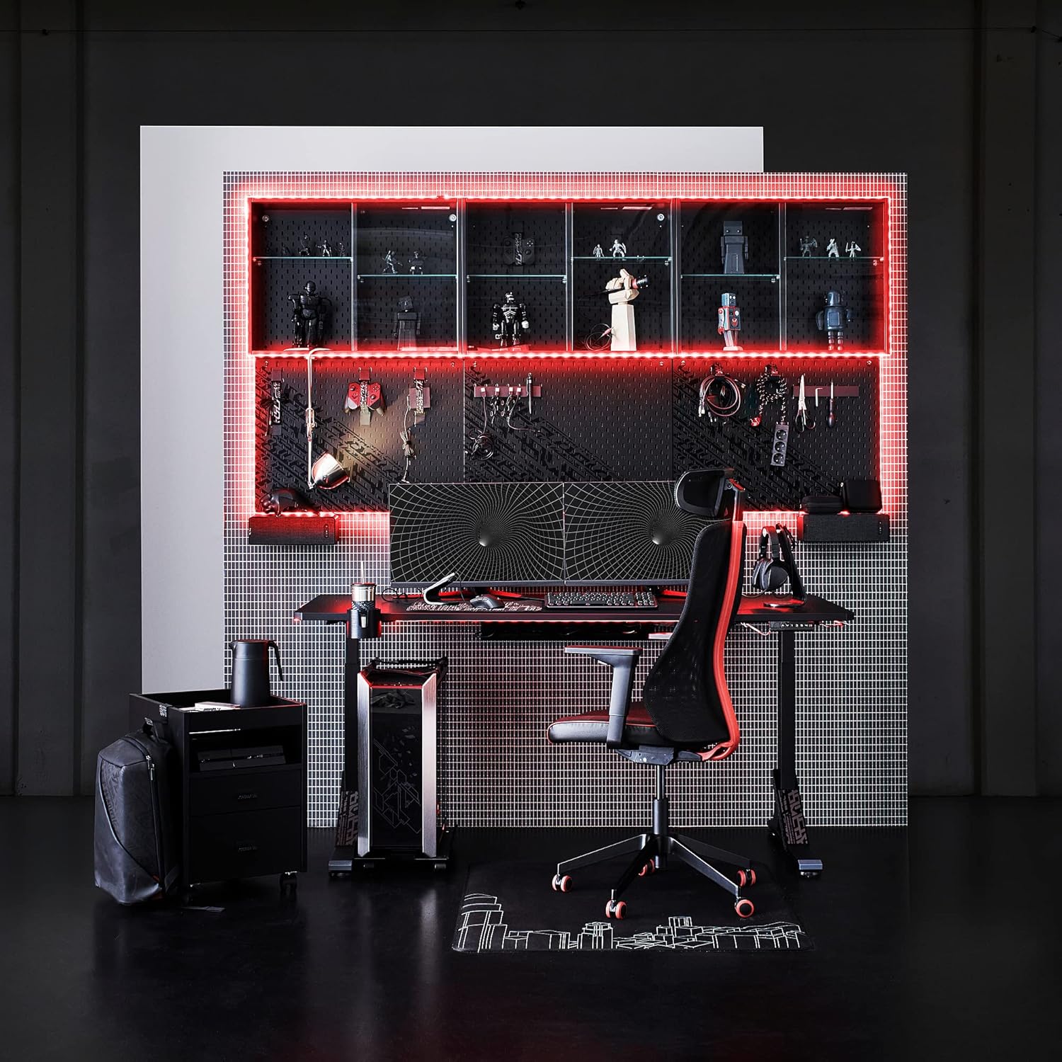 UPPSPEL ウップスペル ゲーム用デスク IKEA 電動昇降 デスク テーブル 140cm×80cm IKEA UPPSPEL ゲーミングデスク ユーザーマニュアル - 180x80 cm、ブラック