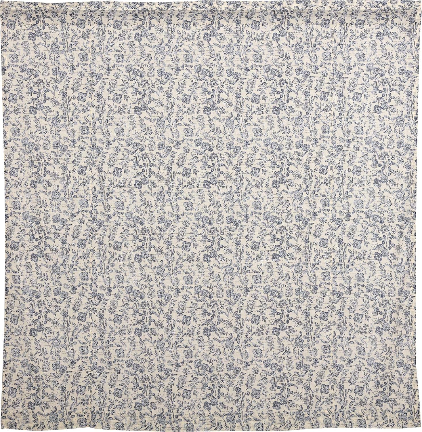 Piper Classics Doylestown Blue Floral Shower Curtain, 72" x 72", Blue & Cream Flower Print, Country Cottage, Vintage Farmhouse Bathroom Décor, Bath Curtain