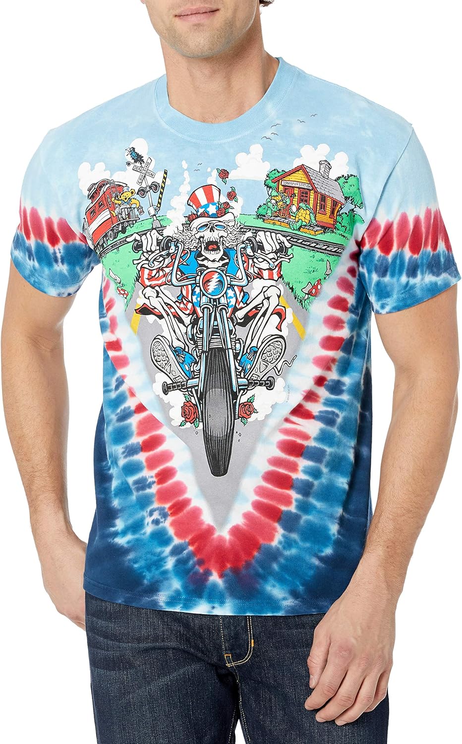 Liquid Blue Men's Grateful Dead-Moto Sam T-Shirt