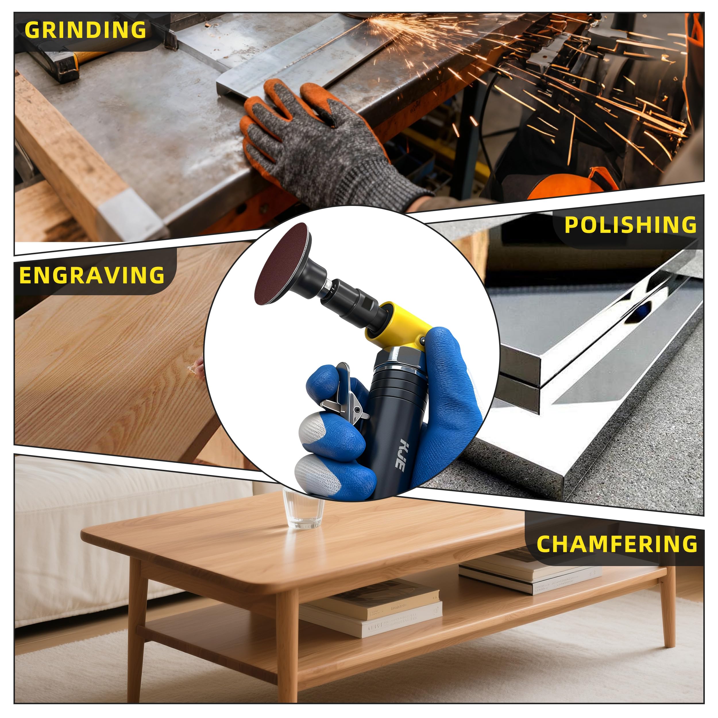 KJE Right Angle Die Grinder Kit - 29 Attachments -6 KJE Right Angle Die Grinder Kit - 29 Attachments -6