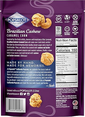 Miniatura 2 de Popsalot Gourmet Popcorn Deluxe Collection, maíz brasileño con caramelo de anacardo, 6.0 onzas