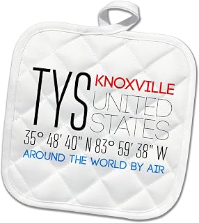 8x8 Potholder - International Airport Code TYS, Knoxville, Tennessee, United States Alexis Design - Around The World by Air