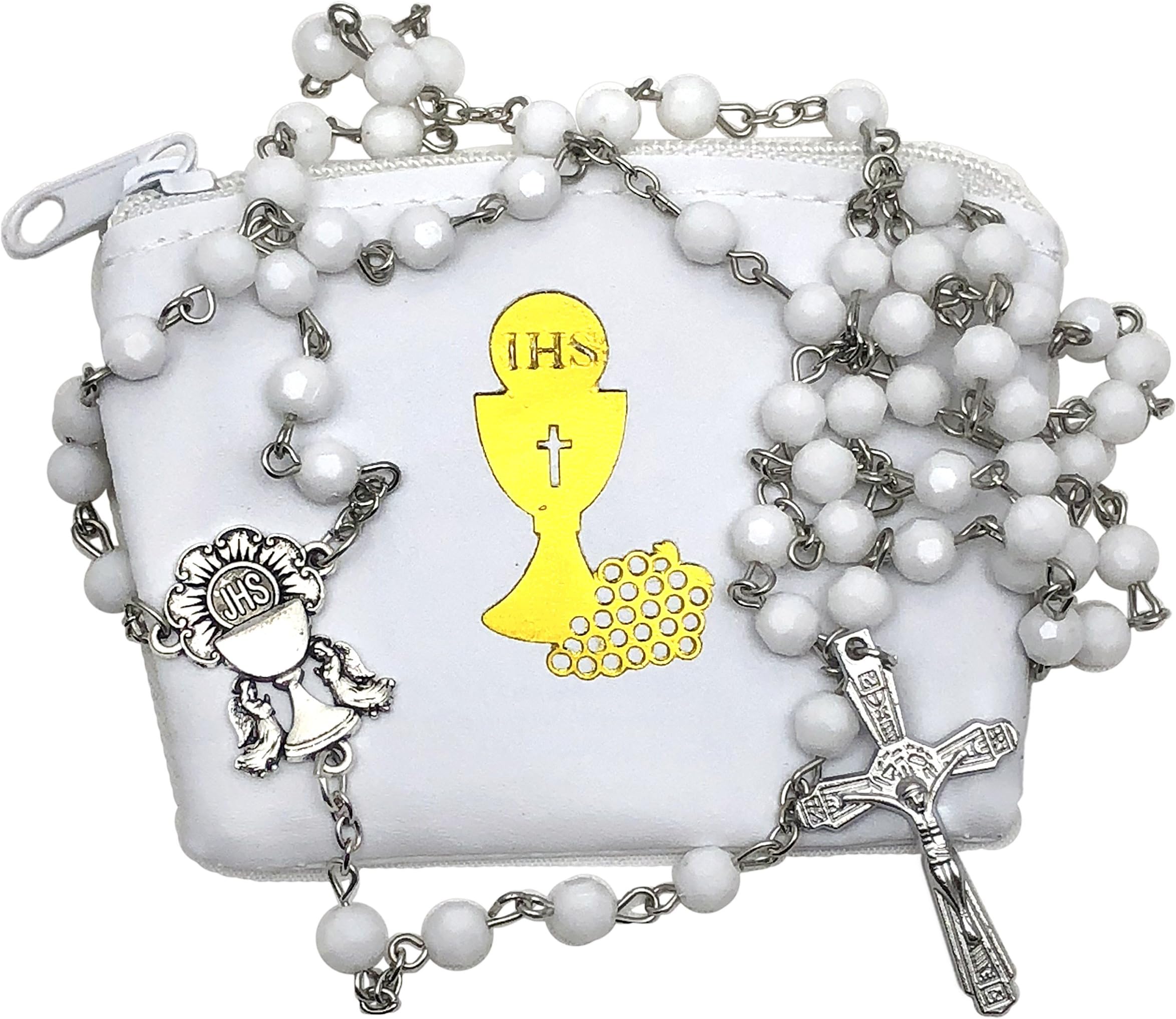 Elysian Gift Shop Catholic 6mm Beads Rosary with Vinyl Rosary Case