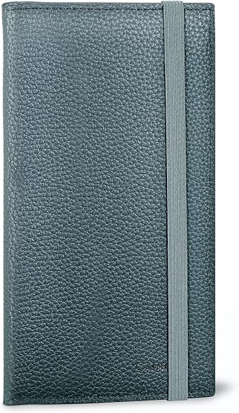 CASMONAL Checkbook Cover for Women and Men, Check Book Holder for Personal | PU Leather with Elastic Band, Transparent PVC Divider for Duplicate Checks, RFID Blocking