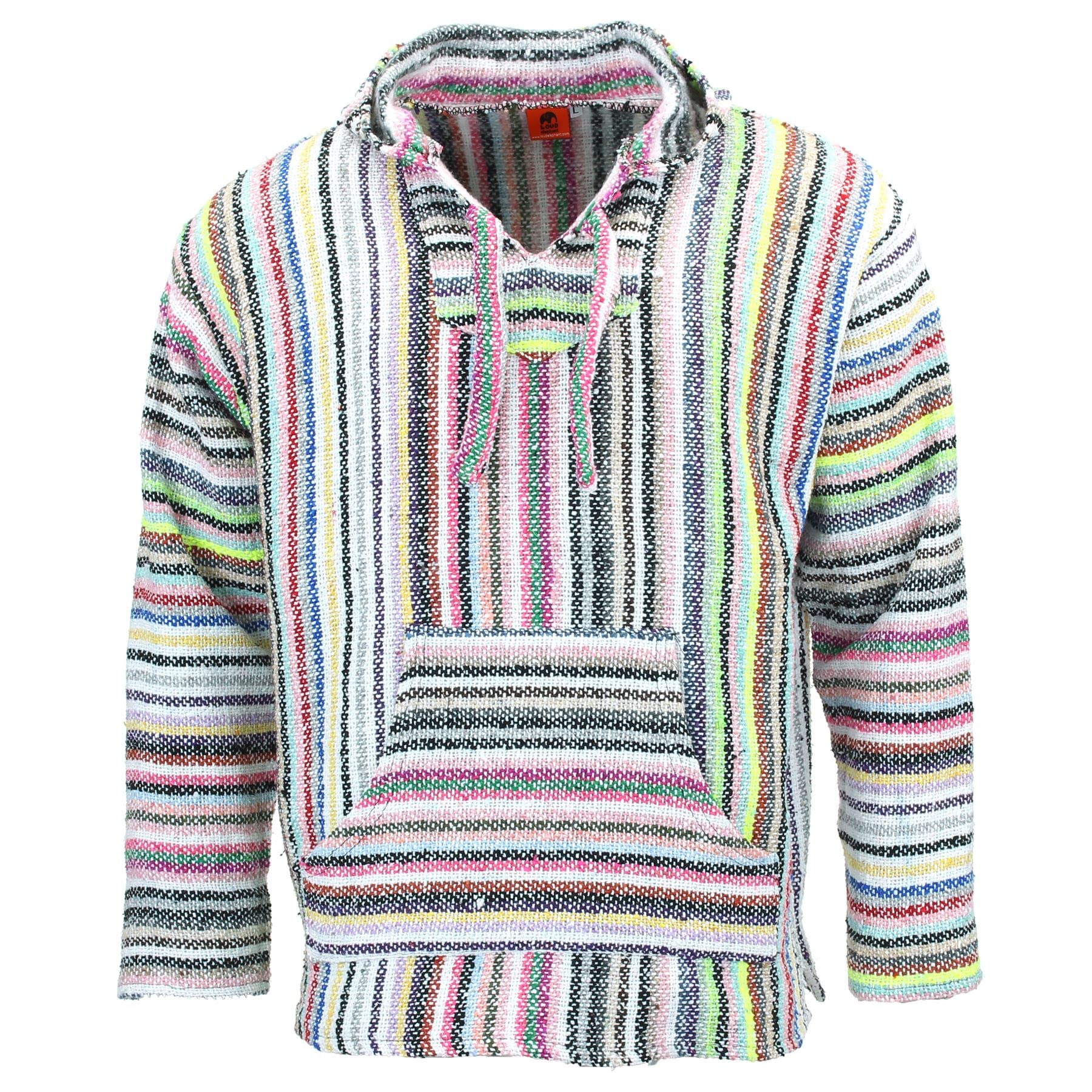 LOUDelephant Recycled Mexican Baja Jerga Hoody - Candy Stripe (XX-Large)