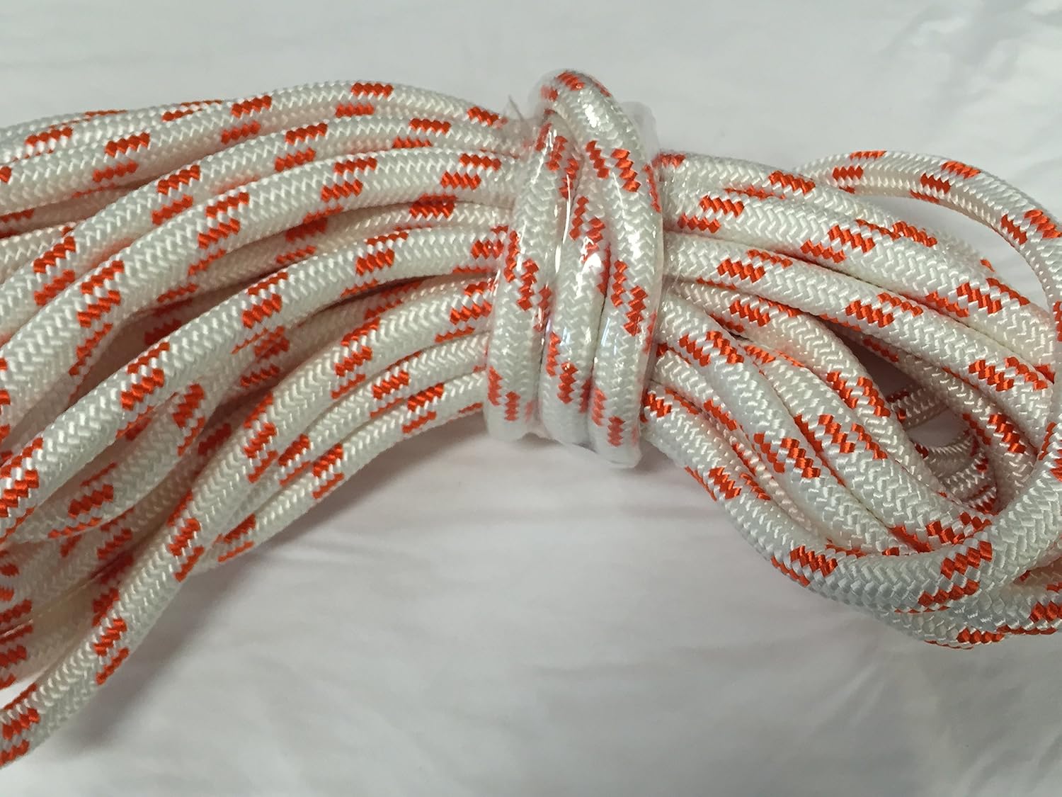 5/8 Inch by 60 Feet Double Braid Polyester Rope White Orange