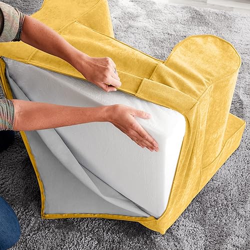 Miniatura 23 de Delta Children Silla de espuma XL Cozee, tamaño perfecto para niños de 18 meses a 12 años en adelante, color azul mezclilla Azul mezclilla,Gris