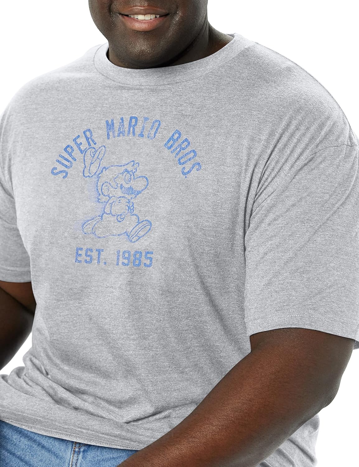 Miniatura 3 de Nintendo Camiseta Magic Mario Big & Tall para hombre, jaspeado atlético, talla 2XL alta, Athletic Heather