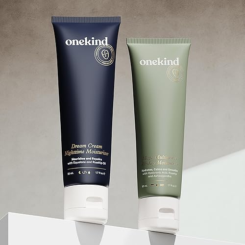 Onekind Par perfecto 24/7 - Crema de ensueño nocturna y Mega Multitarea hidratante diurna para antienvejecimiento