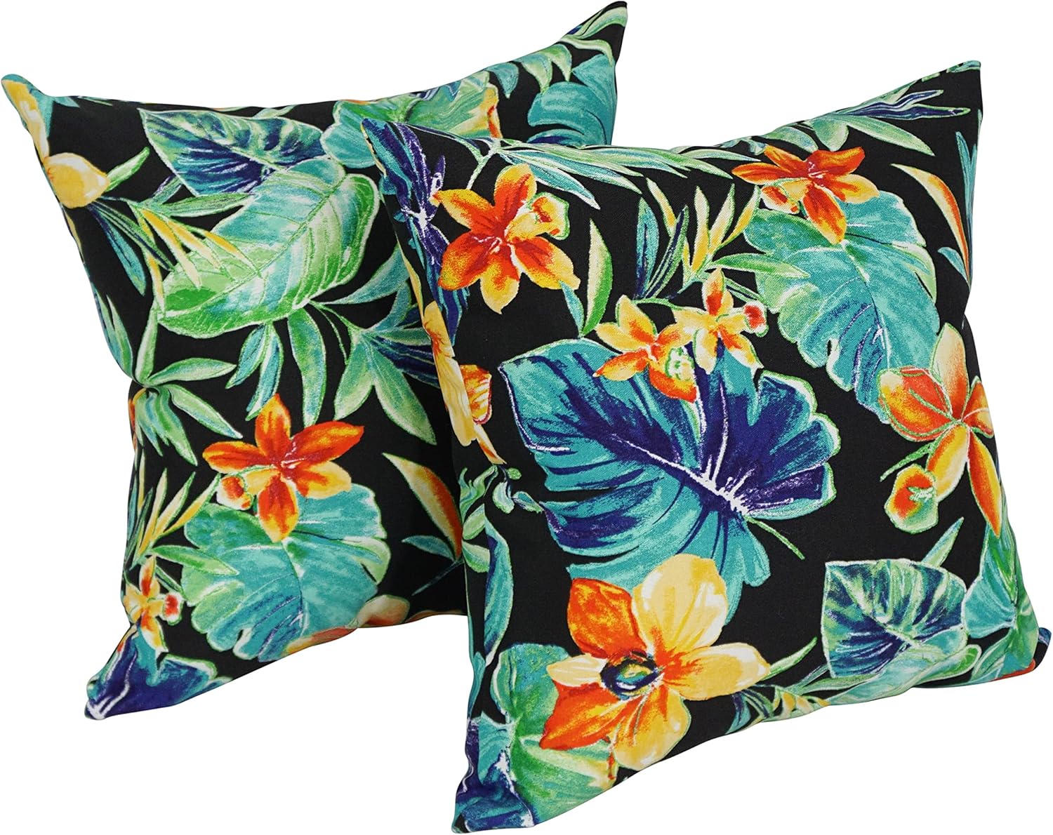 Blazing Needles Square Indoor/Outdoor Throw Pillow, 17", Beachcrest Caviar 2 Count