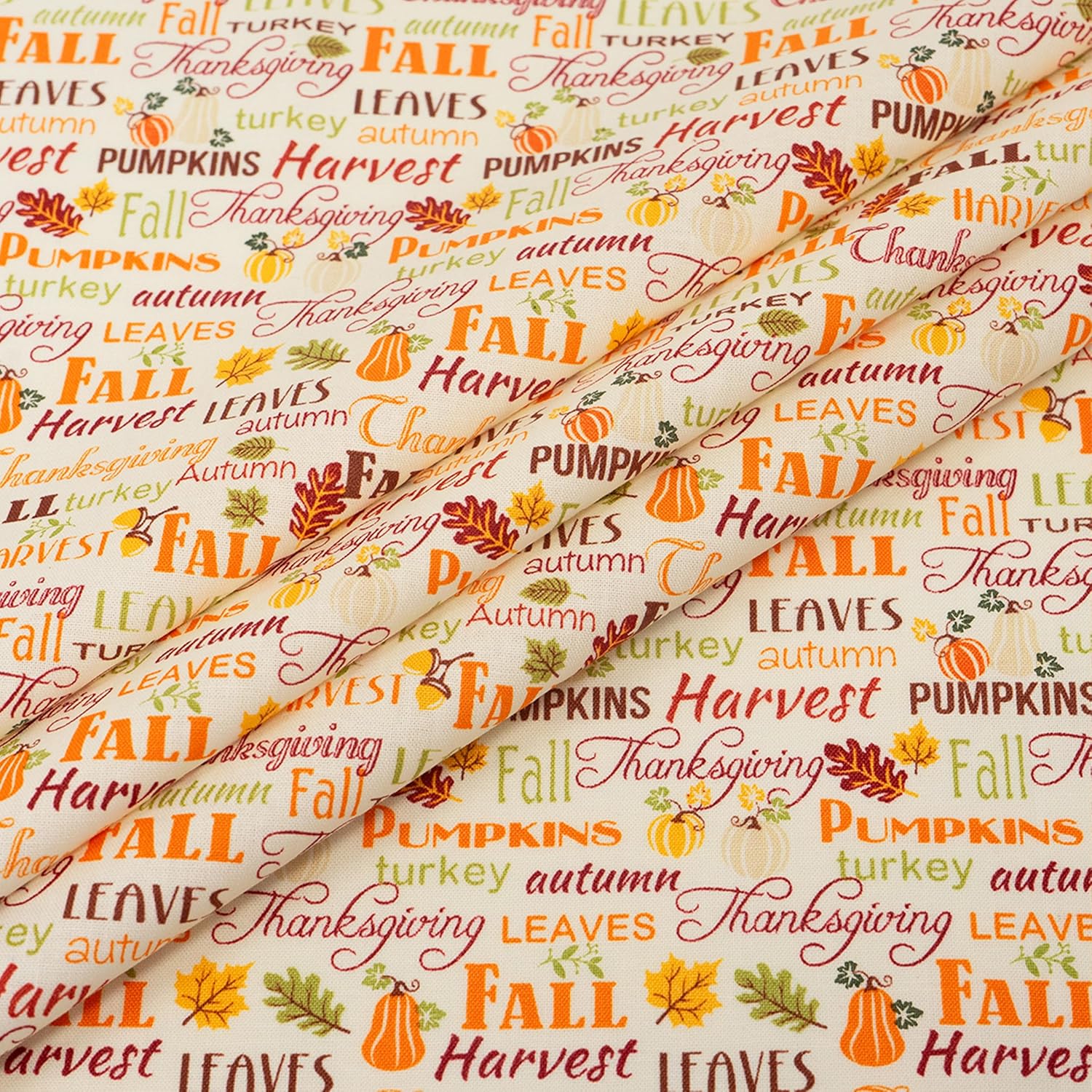 Singer, 100% Cotton, Fall Words, Cut by Yard