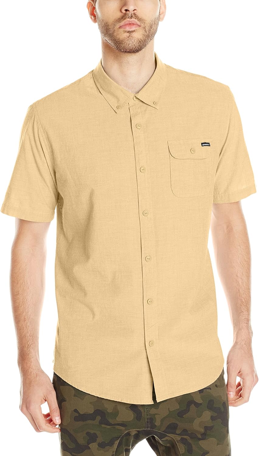 O'NEILL Men's Casual Standard Fit Short Sleeve Woven Button Down Shirt