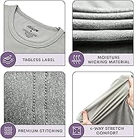 Vista 53 de Rocky Ropa interior térmica para niños, ropa interior larga para niños, capa base para clima frío/esquí Jade