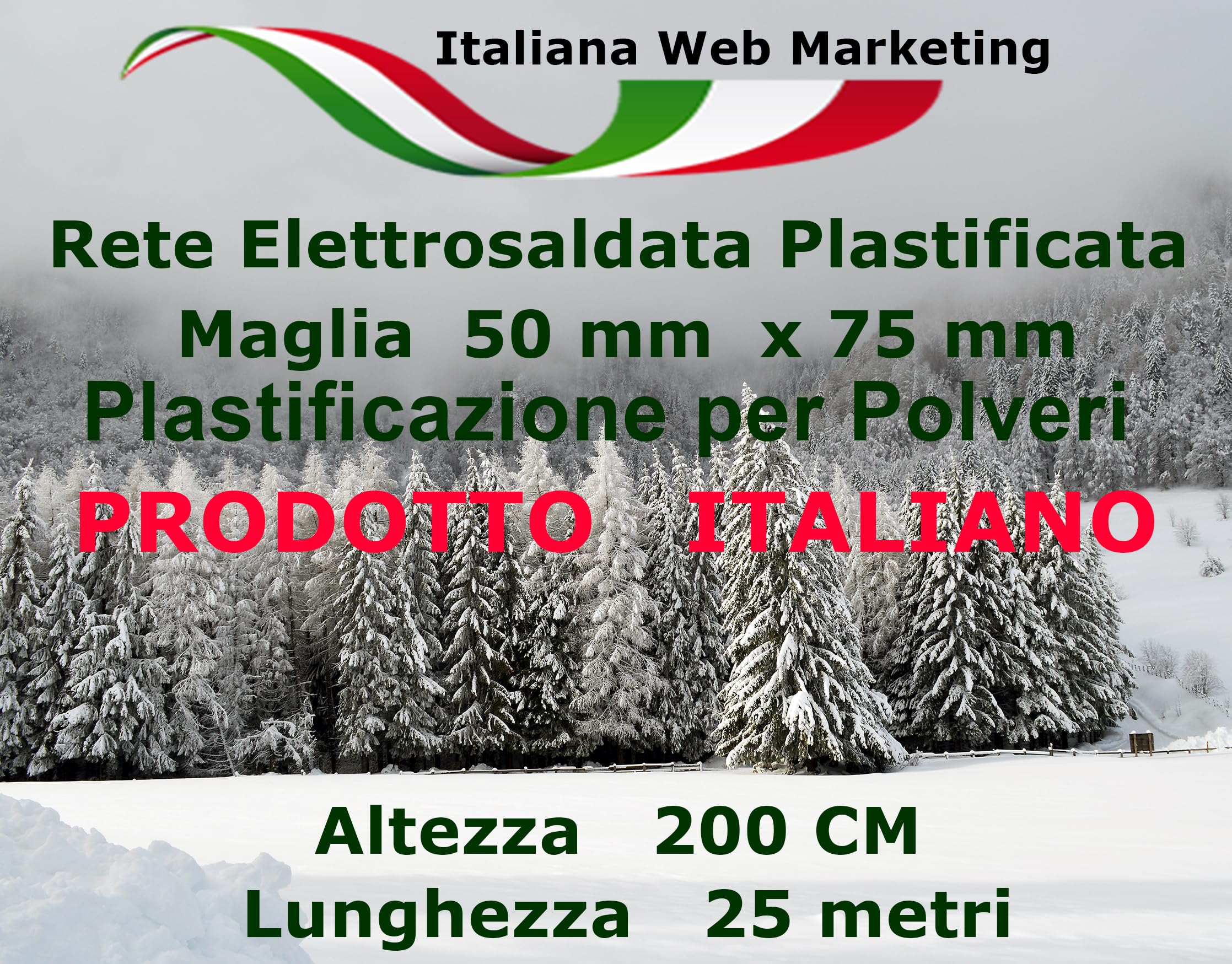 Rotolo Rete Metallica Zincata Plastificata 25 m per Recinzioni da Giardino e Cortili (altezza 200 cm)