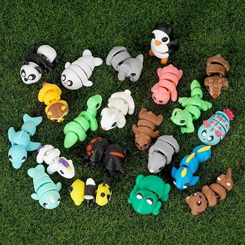 Mini 3D Printed Animals Set, Pocket Pets Fidget Toys Articulated Flexible Tiny Animals Figurines Set for Christmas Easter Egg Fillers Basket Stuffers Desktop Decoration, 21PCS-A