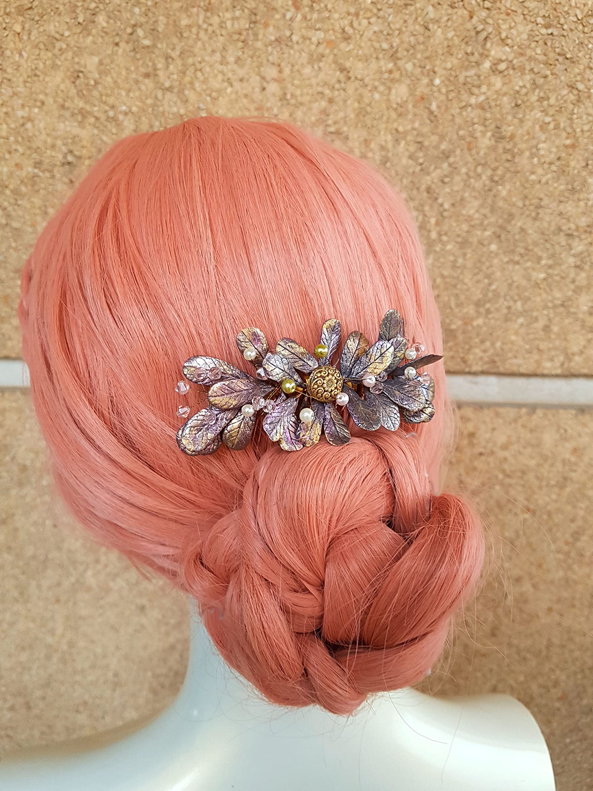 Peineta Sposa Ornamento Fiaba per capelli-Fiori Porcellana porcellana porcellana fredda accessori per capelli-pettine per capelli