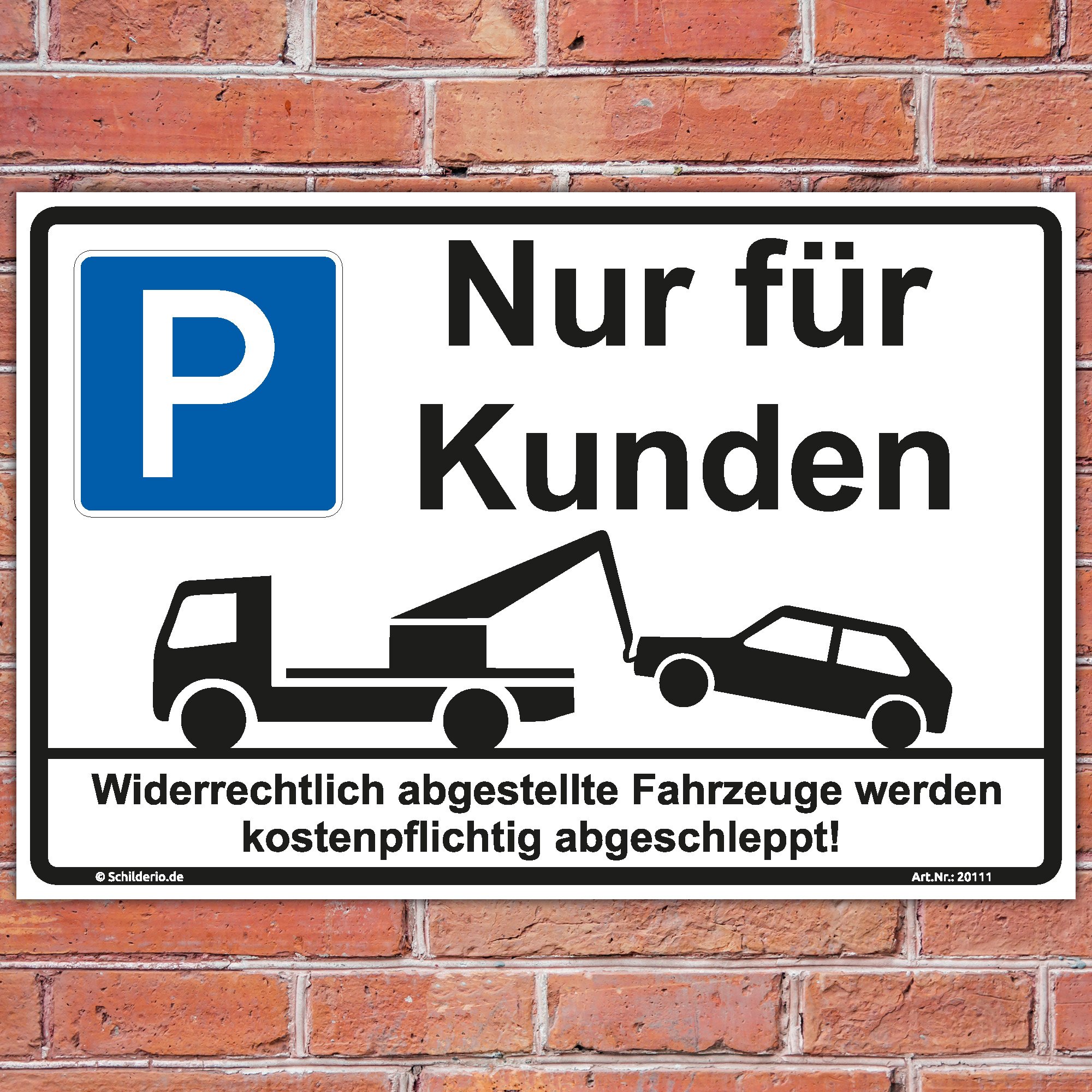Schild "Parken - Nur für Kunden" Hinweisschild 600x400 mm stabile Aluminiumverbundplatte 3mm stark - inkl. 4 Eckbohrungen
