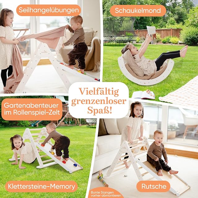 Foto 6 de 7 de Lululearn® Triángulo de escalada, arco de escalada y rampa [plegable] ideal para interiores y jardines