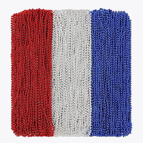 Miniatura 17 de 120 cuentas de Mardi Gras, collar de cuentas de 33 pulgadas, accesorios de Mardi Gras, collares de disfraz de fiesta para mujeres y hombres
