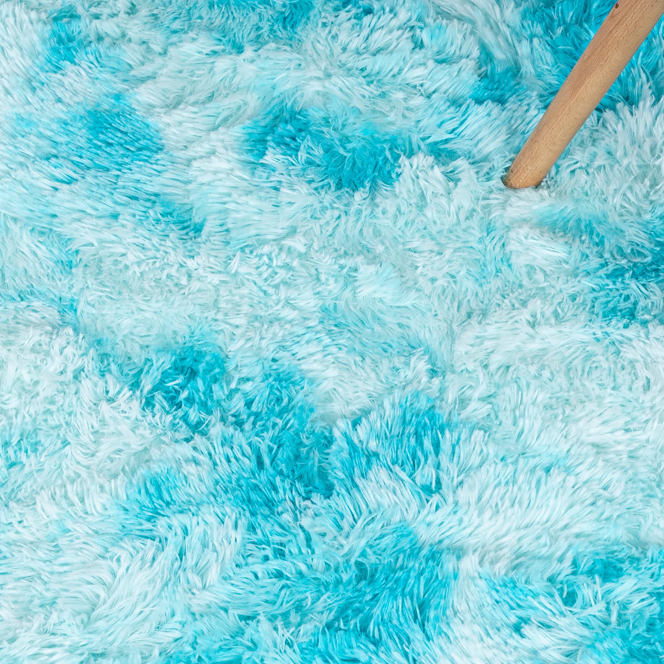 Carpeto Grand Shaggy Tapis Salon 160x230cm Bleu Uni Doux Chauffage au Sol