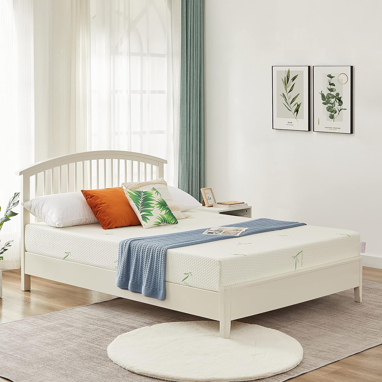 8 Inch Twin Memory Foam Mattress with Breathable Bamboo Cover, Medium Firm Gel Mattress for Bunk Bed, Trundle Bed, CertiPUR-US Certified