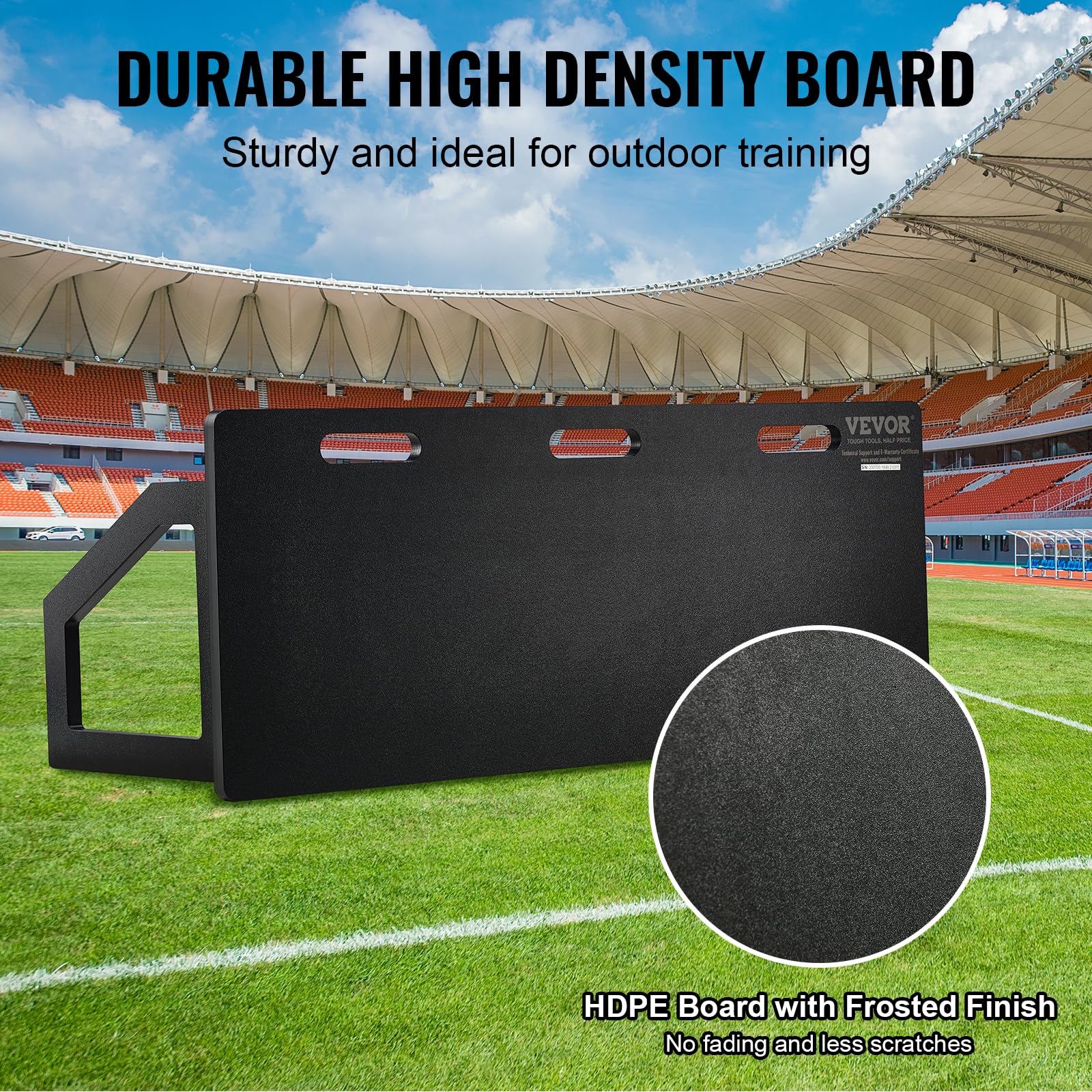 VEVOR Deska do gry w piłkę nożną, przenośna ściana piłkarska 117 x 45 cm, z 2 kątami, składana deska do odbicia HDPE, sprzęt treningowy do piłki nożnej dla dzieci i dorosłych, trening podawania i