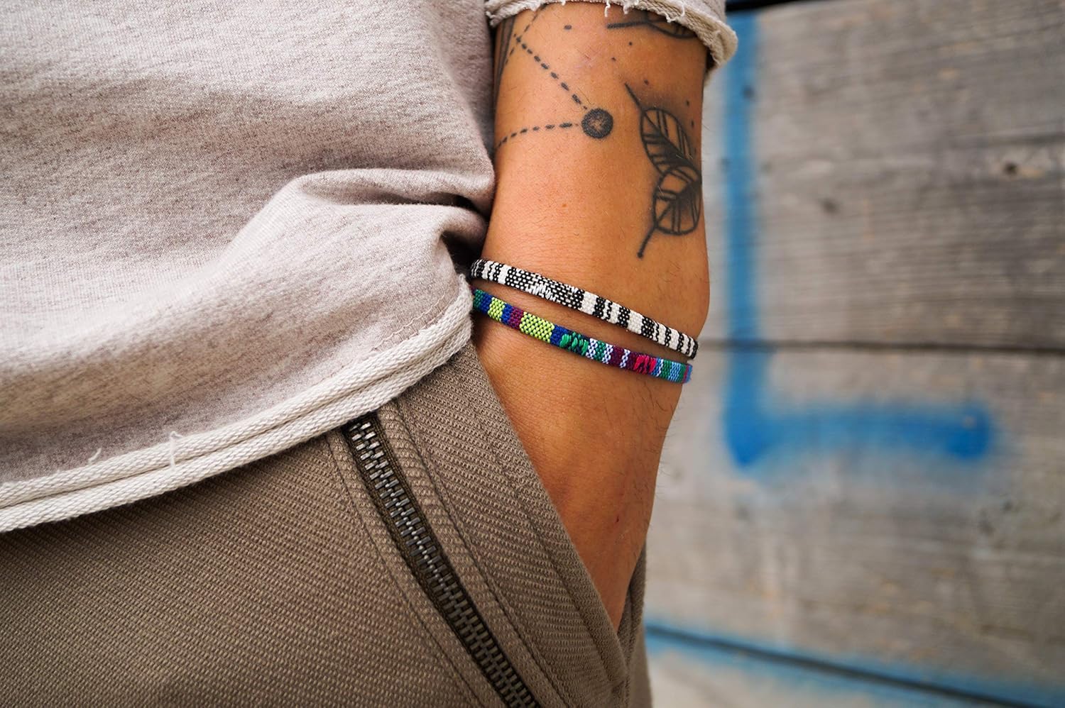 Made by Nami 2 Pcs Boho Surfer Bracelets for Women and Men Waterproof and Adjustable Braided Bracelets Set of 2 for Ethnic Hippie Style - Image 2