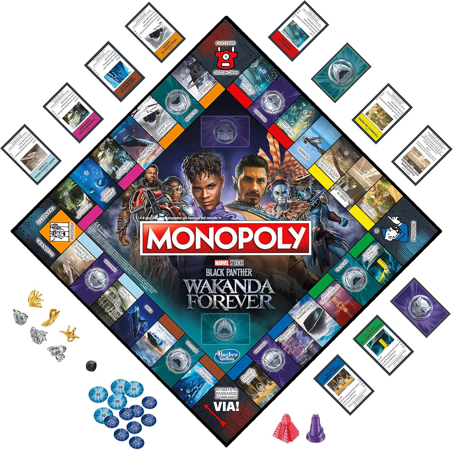 Monopoly Black Panther: Wakanda Forever, Gioco Da Tavolo Per Famiglie, Dagli 8 Anni In Su, Da 2 A 6 Giocatori BLACK PANTHER 2 - Immagine 4
