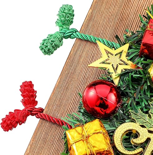 Miniatura 2 de Guirnalda de Navidad para barandilla, lazos decorativos reutilizables y flexibles para guirnalda, decoración del hogar (rojo, verde, 12 piezas)