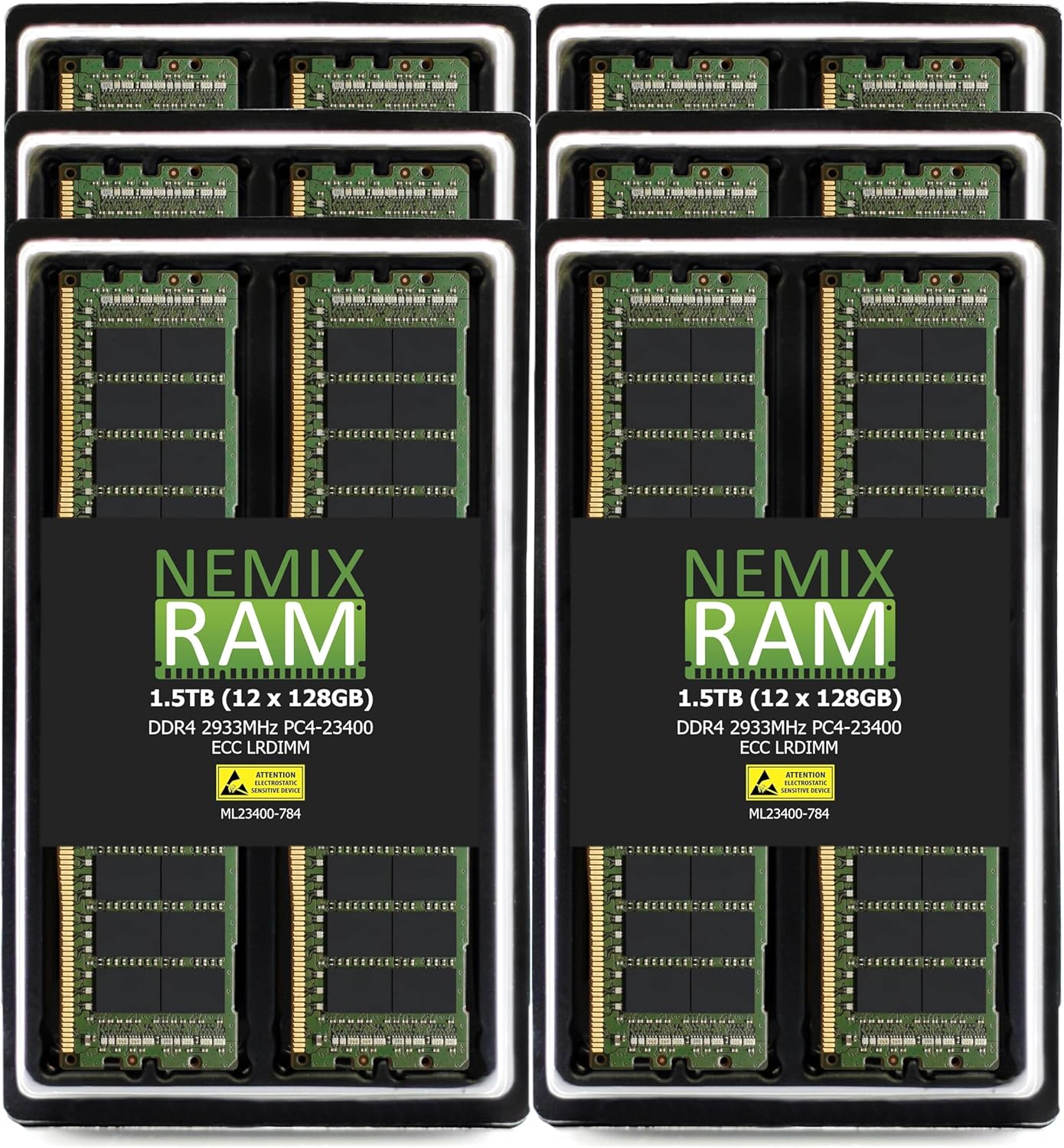 NEMIX RAM 1.5TB (12X128GB) DDR4 2933MHZ PC4-23400 8Rx4 1.2V CL21 288-PIN ECC LRDIMM Load Reduced Server Memory KIT Compatible with Apple Mac Pro 2019 7,1 Tower Computer