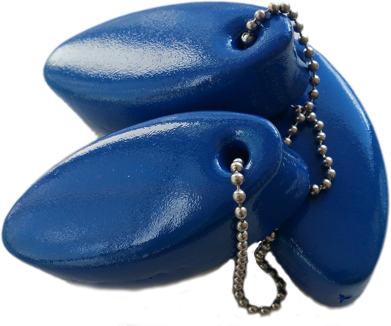 JQuad 3 Pack BLUE Floating Keychain key floats Vinyl Covered Foam -Made in the USA- (Blue)