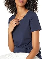 Vista 111 de Yaxa Essentials Camiseta de manga corta con cuello redondo para mujer, de secado rápido, para entrenamiento, gimnasio, paquete múltiple Tinte