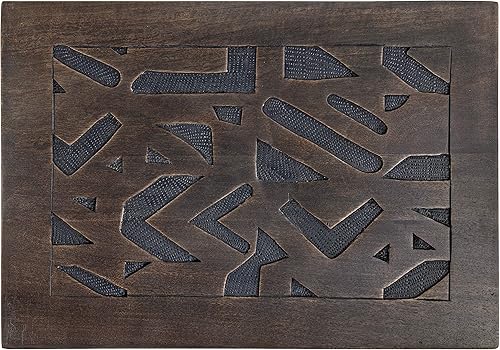 Miniatura 7 de Kate and Laurel Elyria - Mesa auxiliar bohemia grabada, 20 x 14 x 26 pulgadas, color gris, mesa auxiliar moderna para almacenamiento y exhibición