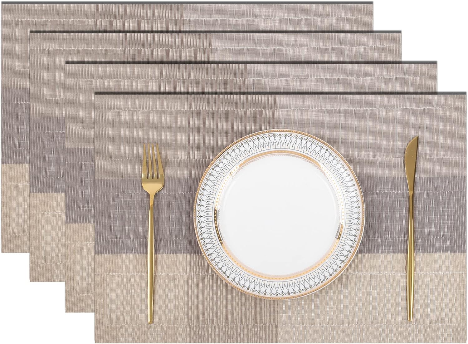 Madizz Set of 4 Easy to Clean Placemats for Dining Table Washable Heat