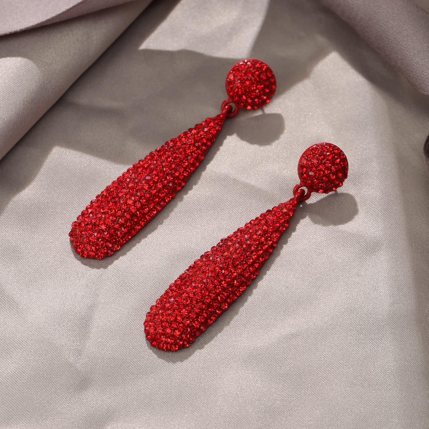 EVER FAITH Rhinestone Statement Earrings Round Crystal Chandelier Dangle Drop Pierced Earring for Women Formal Wedding Bridal Prom - Image 4