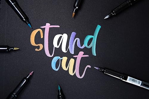 Miniatura 6 de Zebra Pen Metálico, punta media, tinta de pigmento, colores surtidos, Count Zebra Brush Pen Cup 21/PKG, paquete de 21