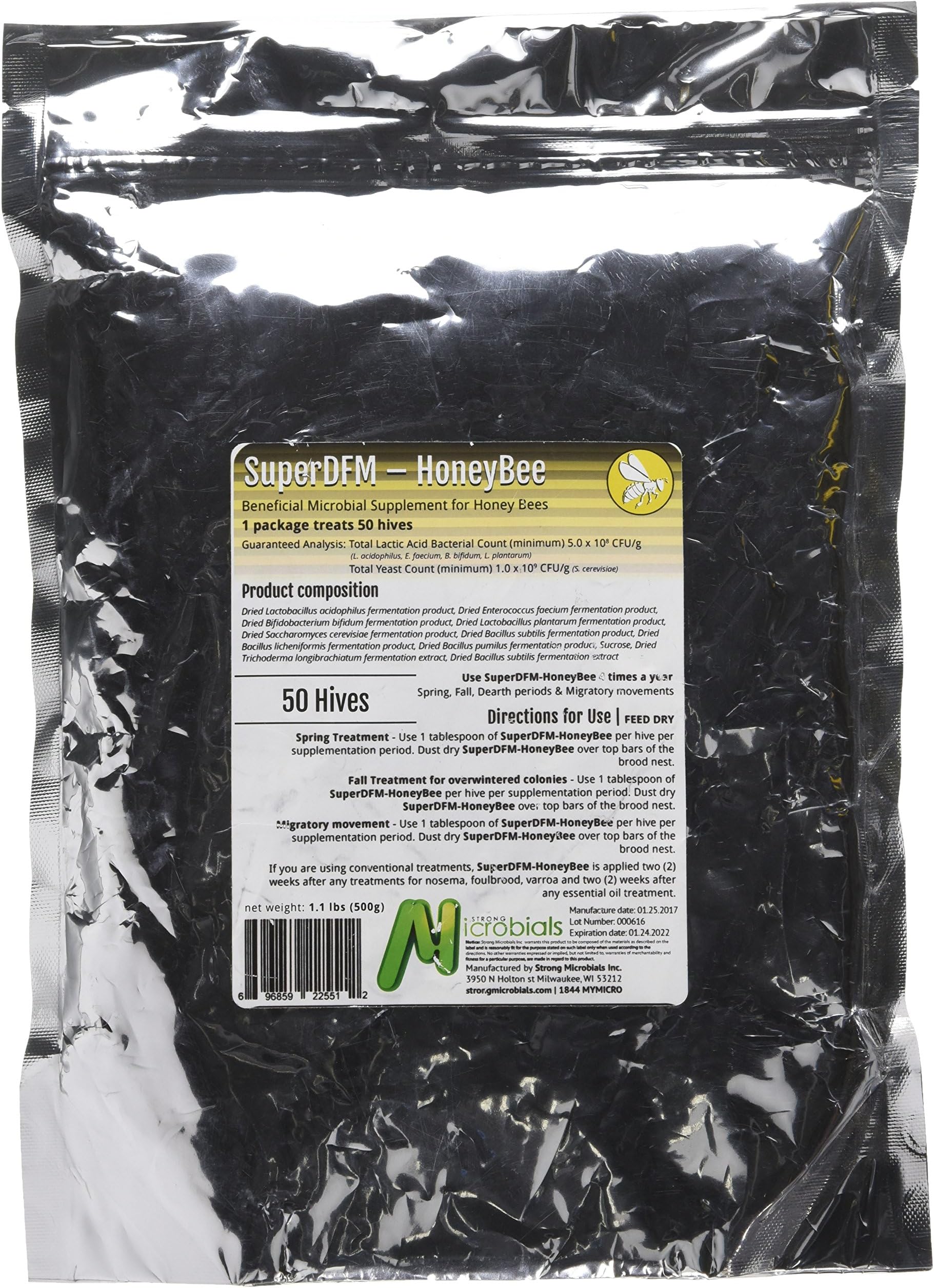 SuperDFM-HoneyBee, Probiotic Supplement for Honey Bees, 50 Applications
