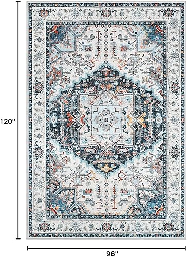 Miniatura 2 de xilixili Alfombra de área de 6 x 9 pies, con parte trasera antideslizante, lavable, resistente a las manchas, alfombras bohemias para sala de estar,