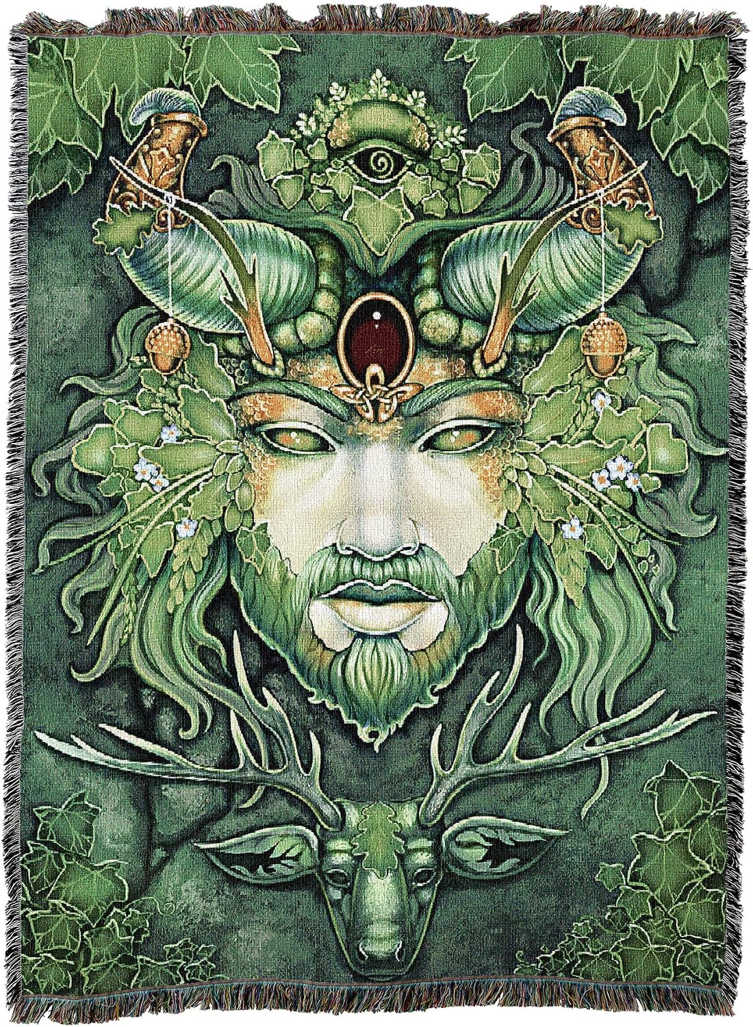 Pure Country Weavers King of Earth Blanket by Ravynne Phelan - Fantasy Tarot Cards Gift Tapestry Throw Woven from Cotton - Made in the USA (72x54)