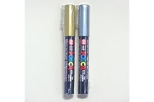 uni-posca Gold & Silver Paint Marker Pens PC-1M (Pack of 2, Japan...