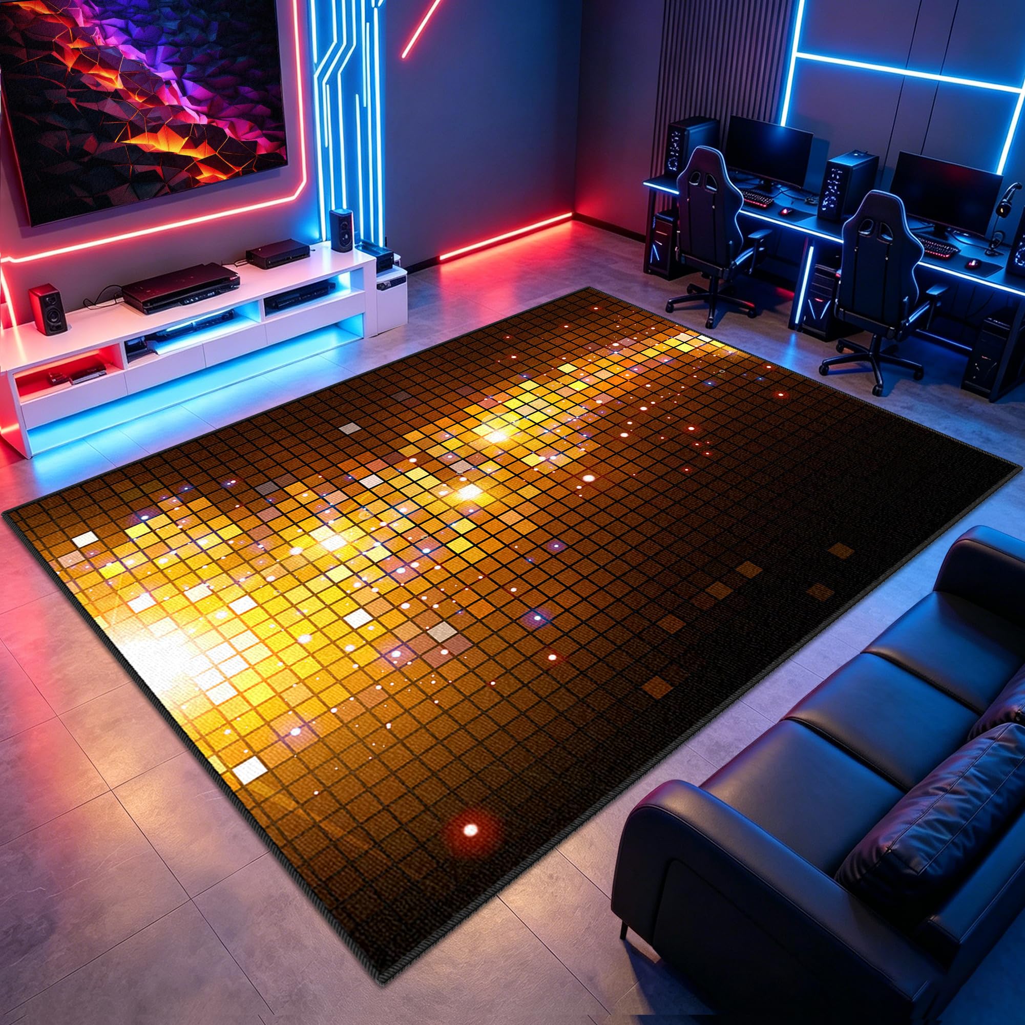 Tapis gamer de jeu 3D antidérapant et isolant pour chambre