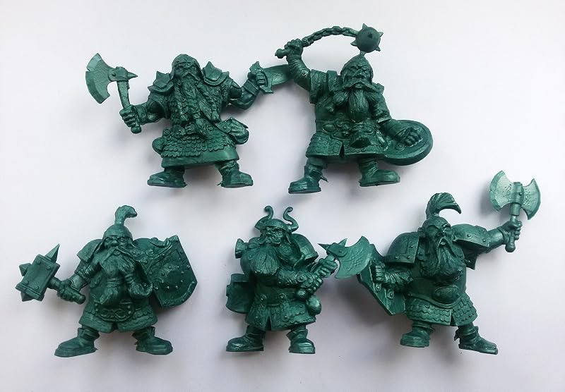Set Enano 54 mm 1/32 - 5 Figuras de Fantasía Tehnolog Soldados de Juguete Rusos DND Miniaturas de Acción