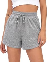 Litherday Women's Shorts Sports Sweat Running Sports Summer Athletic Loose High Waist Jogging Sport Workout Ladies Lounge with Drawstring Pockets