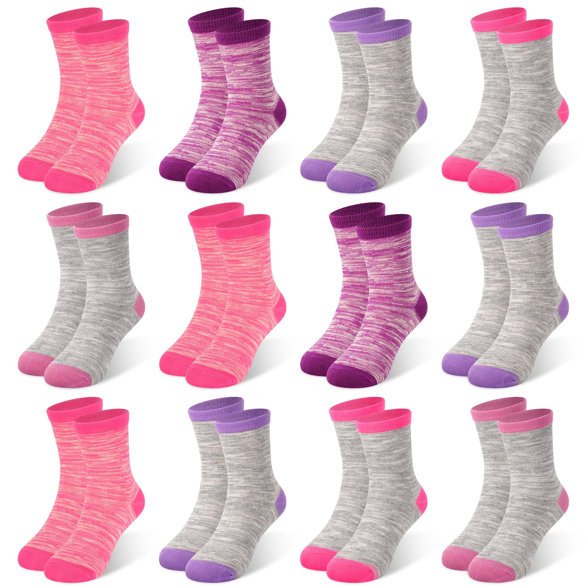 ZERULETS Lot de 12 paires de chaussettes de sport en coton pour enfant garçon et fille de 1 à 14 ans 20-23 23-27 31-34 35-38