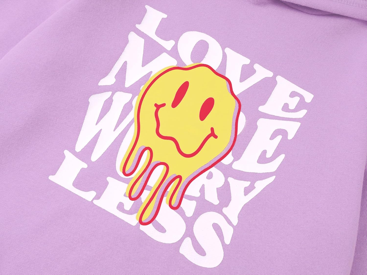 Hoodie Sweatshirts for Girls - Soft Long Sleeves Pullover Shirt Stylish Smiling Face Size 6-18 - Image 4